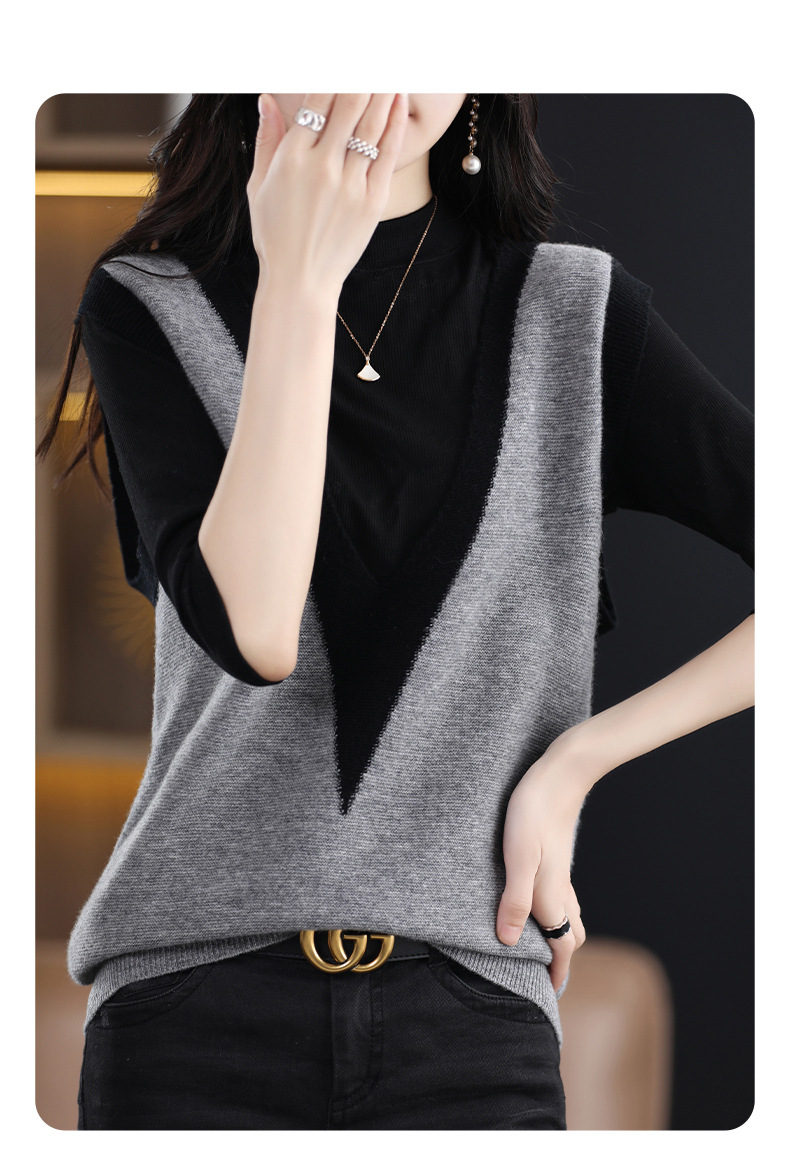 A5751 1530K ÁO LEN NỮ QINTDCA ÁO LEN MÙA XUÂN THU ĐÔNG CỔ CHỮ V THỜI TRANG NỮ G04 SẢN PHẨM MỚI