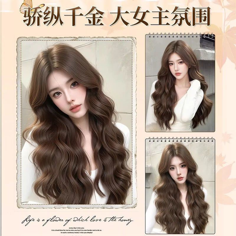 Γυναικεία περούκα Connie Φυσική χωρίς ραφή Lazy Water Wave Wool Curl μακριά μαλλιά καθημερινά