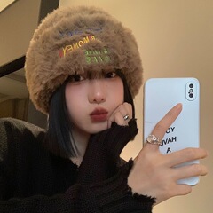 针织帽女秋冬季韩版百搭显脸小帽子日系大头围加厚保暖毛线堆堆帽