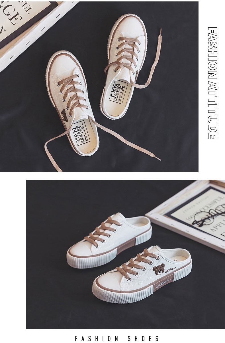 1970er Little Bear Toe Halbzehen-Segeltuchschuhe ohne Absatz für Damen, Sommer 2021, neuer Slip-On-Lazy-Schuh_voghion.com