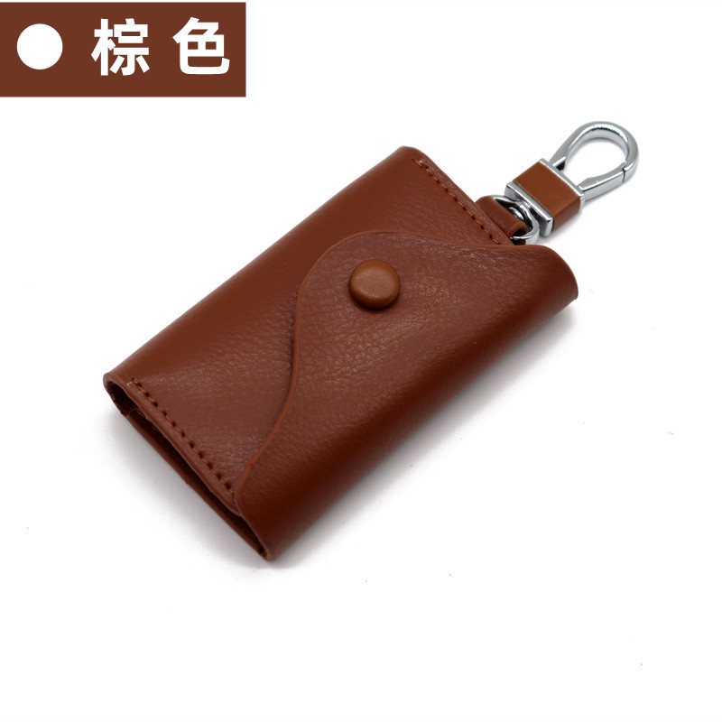 Bolsa para llaves para hombre, cuero genuino, gran capacidad, bolsa para llaves multifuncional, bolsa universal para llaves de coche de alta gama para colgar en la cintura, antirrobo para mujer