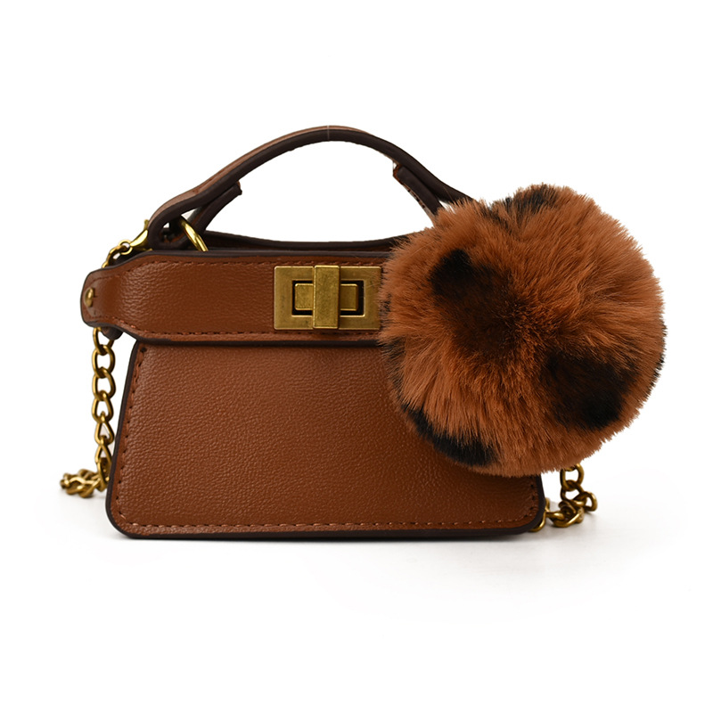 Exquisita mini bolso de hombro para niños y niñas lindo gran bolso de cabello bebé bolso de cadena de mano otoño y invierno nuevo bolso infantil