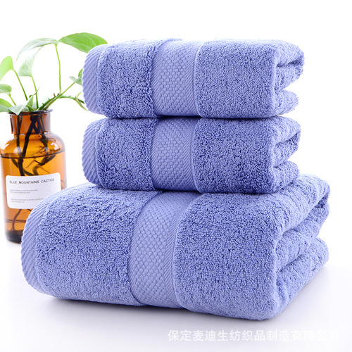 Pure Cotton Towel Bath Towel Thick Soft Absorbent Embroidered Logo Hot Selling Style Dropshipping Label Combination Set