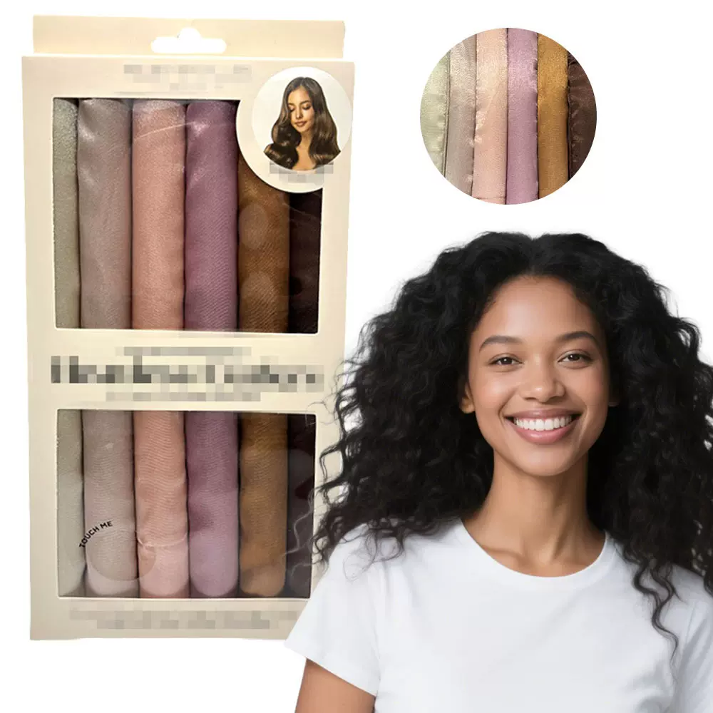 跨境新款无热卷发棒色系套装睡眠卷发神器懒人发饰工具盘发器批发