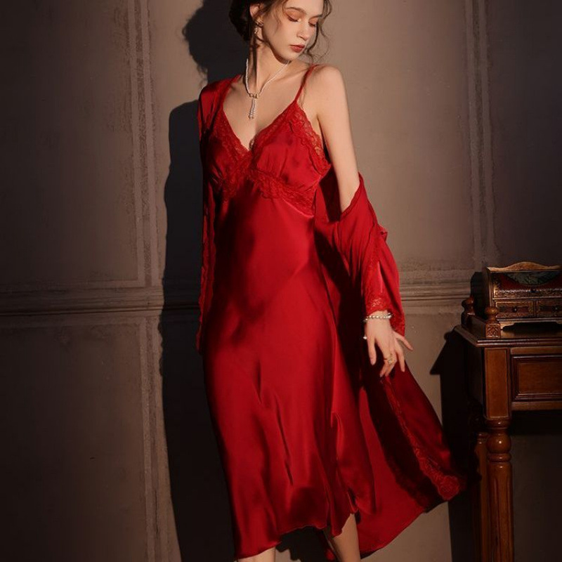 버건디(슬립스커트+나이트가운)+가슴패드 125.9kg종 세트