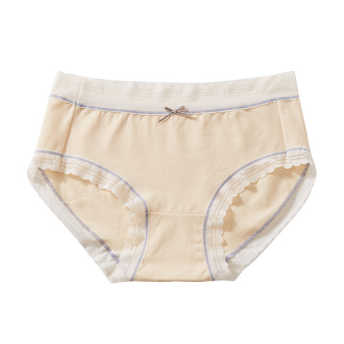 Independent packaging pure cotton underwear women's waist comfortable soft silk polylactic acid bottom girls seamless triangle pants 