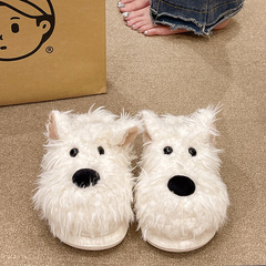 【正規品】ウエストハイランド かわいい 室内 厚底 カップル 草犬 綿スリッパ レディース 暖かい 秋冬 スリッパ