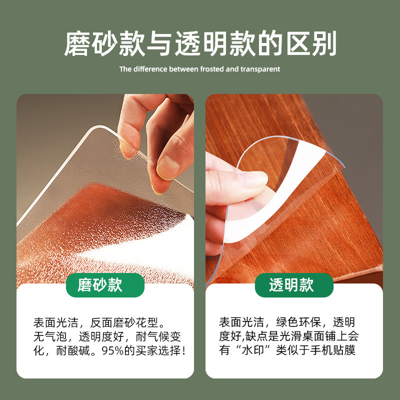 软玻璃桌面垫水晶板免洗防油防烫透明无味PVC胶垫茶几餐桌保护垫|undefined