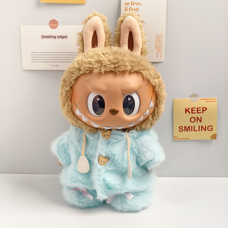 Ropa de muñeca de peluche de vinilo Labubu de 38cm para ropa de muñeca La Bu Time to Chill