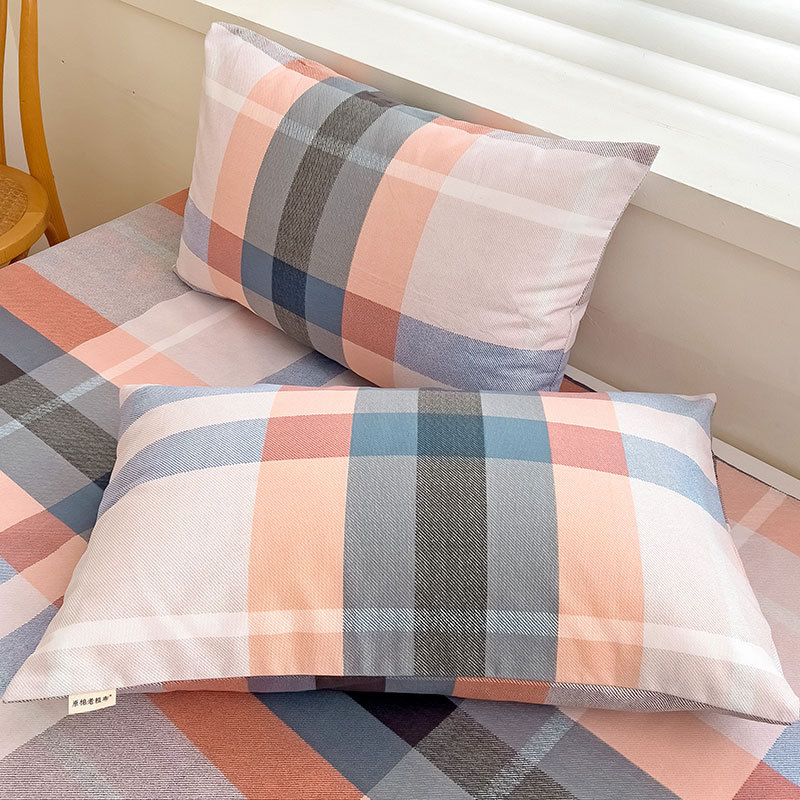 Un par de fundas de almohada de lino de algodón y lino engrosadas antiguas fundas de almohada de tela gruesa y antigua