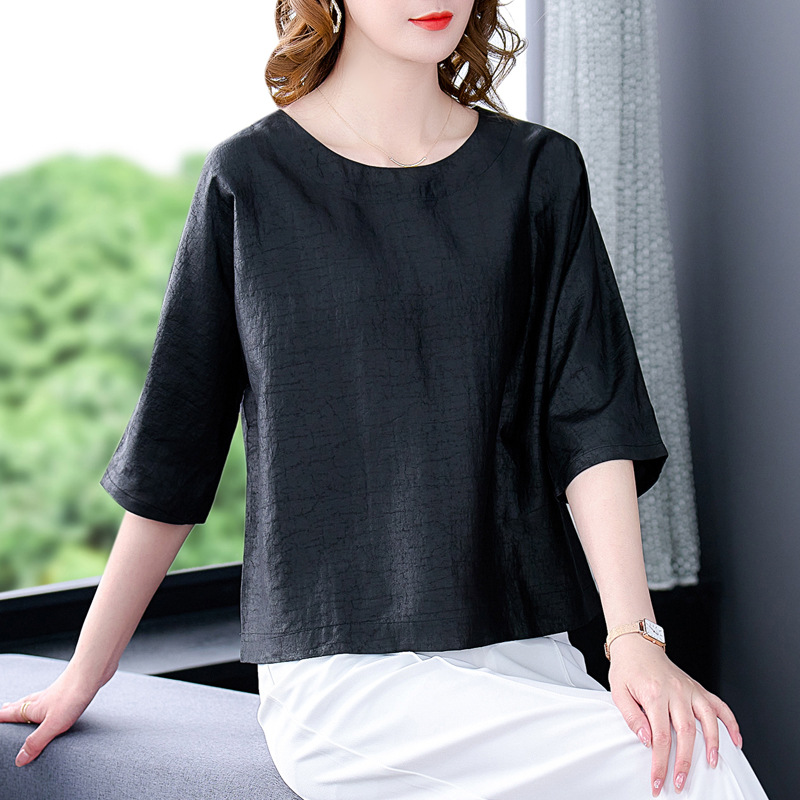 Summer fashionable elegant retro black shirt