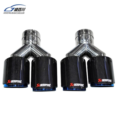 Exhaust pipe – Cross-border direct selling car general exhaust - a-pair-of-ak-straight-edge-bright-blue-models