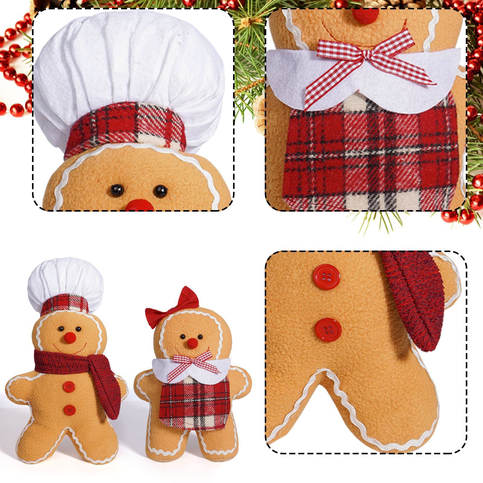 Navidad transfronteriza Gingerbread Doll Party Decoration Cartoon Decoration Navidad Bufandas Gingerbread Doll