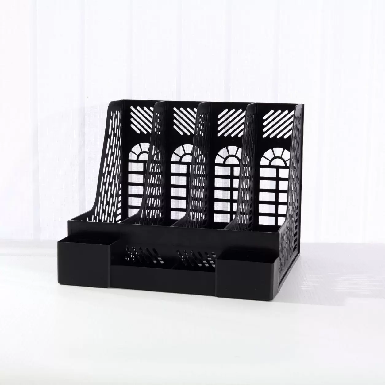 加厚文件架多层四栏文件框办公用品大容量资料架书立文件收纳架