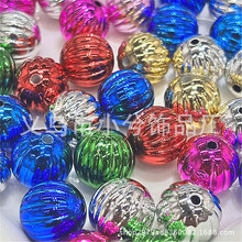 16MM金属色圣诞系南瓜直孔珠diy饰品手机链串珠笔钥匙扣包链等配