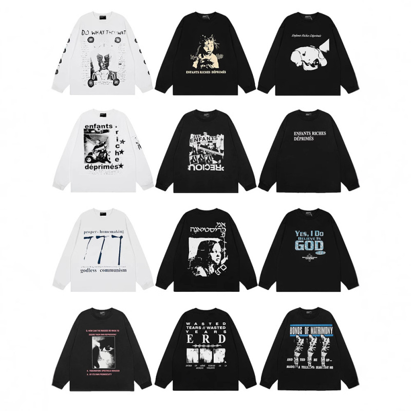 Autumn Erd Melancholic Rich Kid Vintage Long-Sleeve American Streetwear High Street Cleanfit Heavyweight T-Shirt for Men Autumn Erd Melancholic Rich Kid Vintage Long-Sleeve American Streetwear High Street Cleanfit Heavyweight T-Shirt for Men