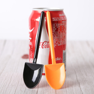 Disposable plastic pudding shovel thickened cake mousse shovel orange black hard dessert shovel spoon multi-use ice shovel