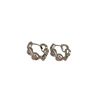 Metal zirconium, design universal fashionable earrings, trend of season, simple and elegant design