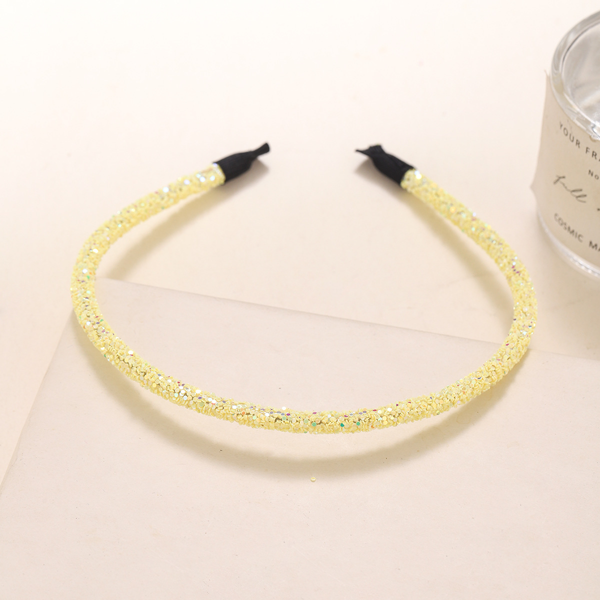 Nuevo estilo europeo y americano de Navidad transfronterizas joyas de cabello de pañuelo de cabeza de mujer cebolla dorada brillante polvo de cabello fija fuente de tarjeta de cabello fina