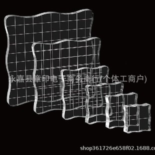 In-Stock 6-Piece Set of Transparent Acrylic Silicone Stamping Blocks with Grid Handles for DIY Scrapbooking and Journaling