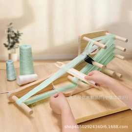 跨境木质油墨织机针织钩针编织工具初学者艺术工艺品毛线球缠绕器