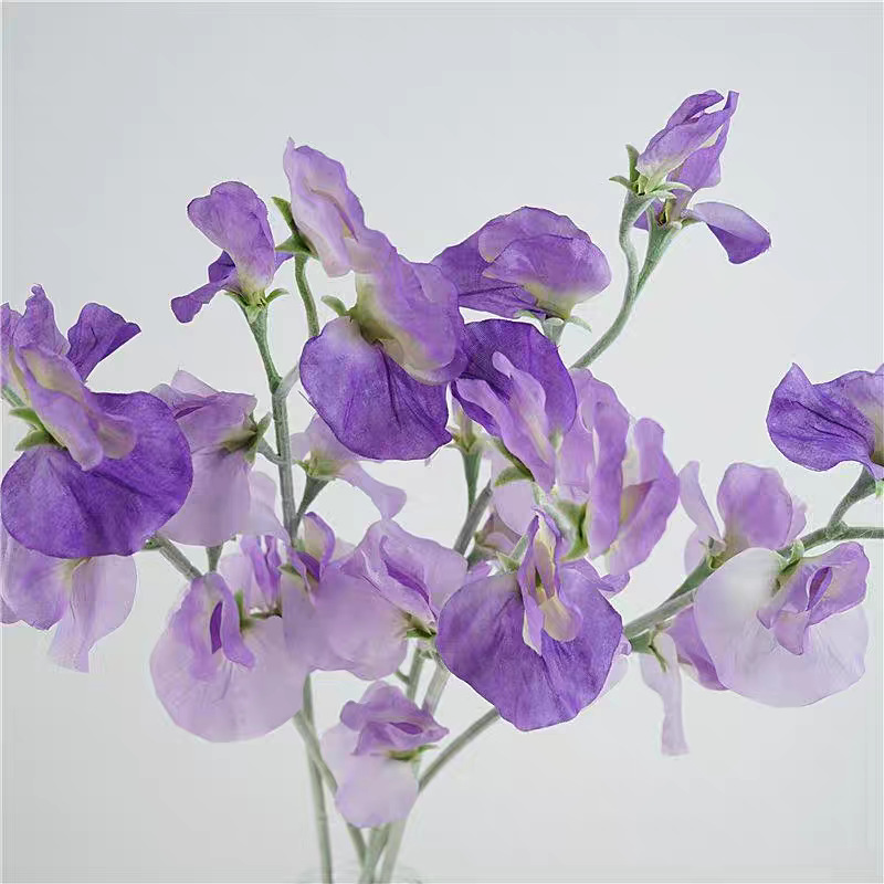 High-Quality Pea Flower Artificial Flower Fresh Pink and Purple Floral Scandinavian Style Butterfly Fragrant Pea Designer Wedding Flower Material
