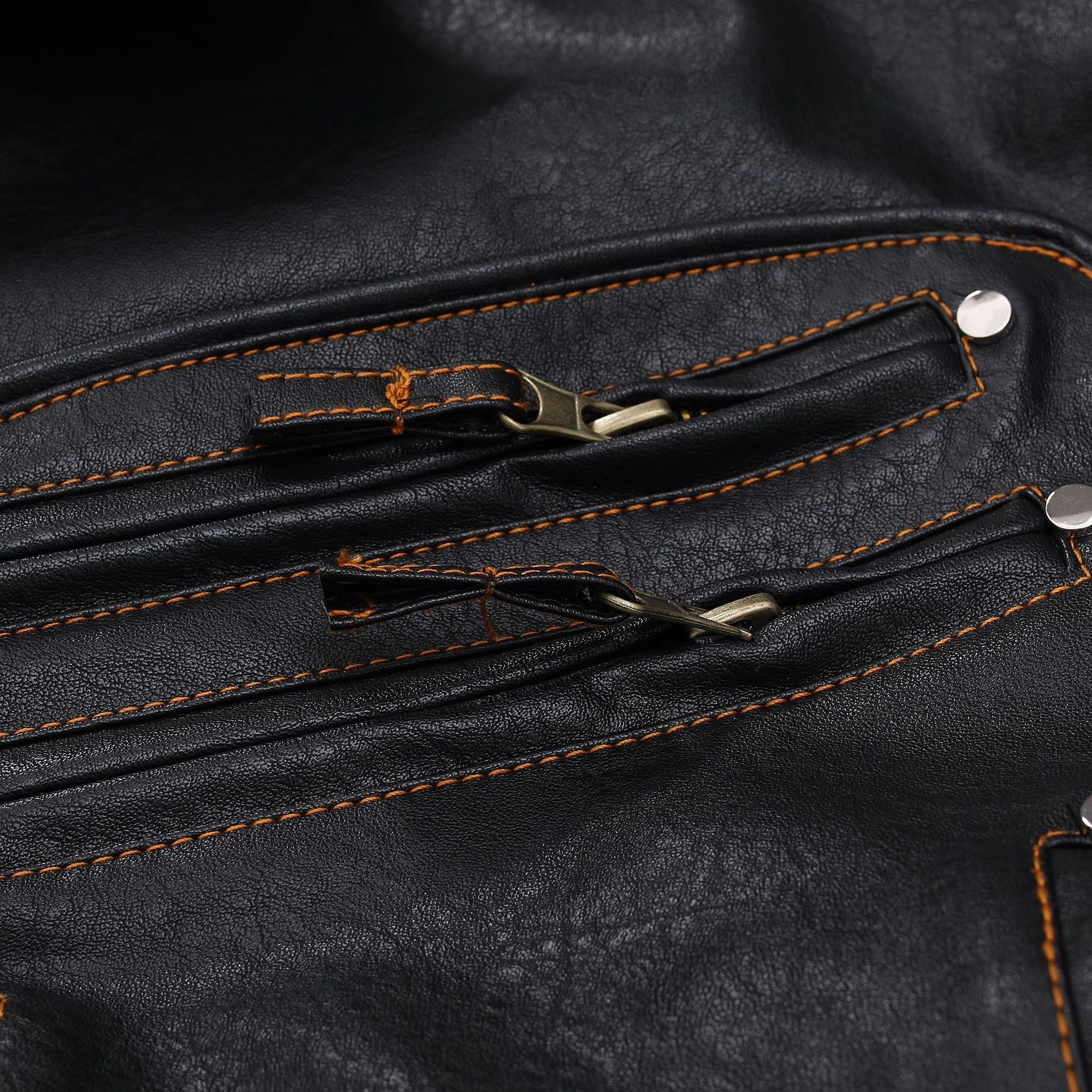 ​​Men's Vintage Biker Jacket With Multiple Zippers - Slim Fit PU Leather Coat For Casual & Stage Performance (S-6XL, Black)​_viptrois.com