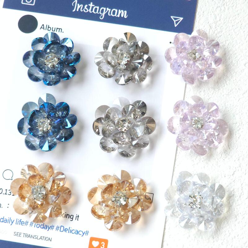 Korean-Style Hand-Sewn Cotton Pads, Double-Layer Crystal Glass Flower Hair Accessories, Earrings, Clothing Accessories, Shoe Flowers, DIY Jewelry Accessories Korean-Style Hand-Sewn Cotton Pads, Double-Layer Crystal Glass Flower Hair Accessories, Earrings, Clothing Accessories, Shoe Flowers, DIY Jewelry Accessories