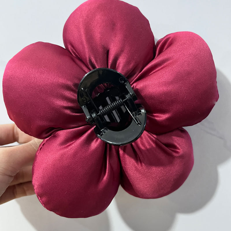Haute couture new year red flower clip 13cm
