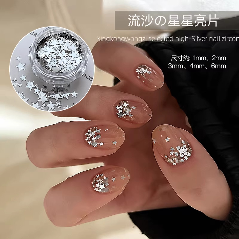 Nail Art Accessories Mini Ultra-Thin Star Sequins Trendy Hot-Selling Flowing Sand Color Five-Pointed Star Mixed Sizes Nail Decorations Nail Art Accessories Mini Ultra-Thin Star Sequins Trendy Hot-Selling Flowing Sand Color Five-Pointed Star Mixed Sizes Nail Decorations