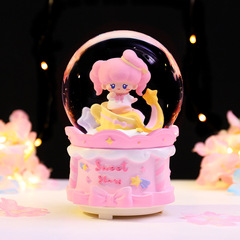 大号水晶球自动飘雪Sweet-stars游乐园摆件音乐盒生日礼物八音盒