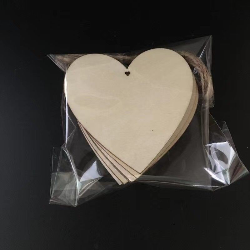 6/ 8cm Plum blossom-shaped, round, heart-shaped wooden prayer cards, punched cards for wish and blessing activities, wooden signs for kindergarten