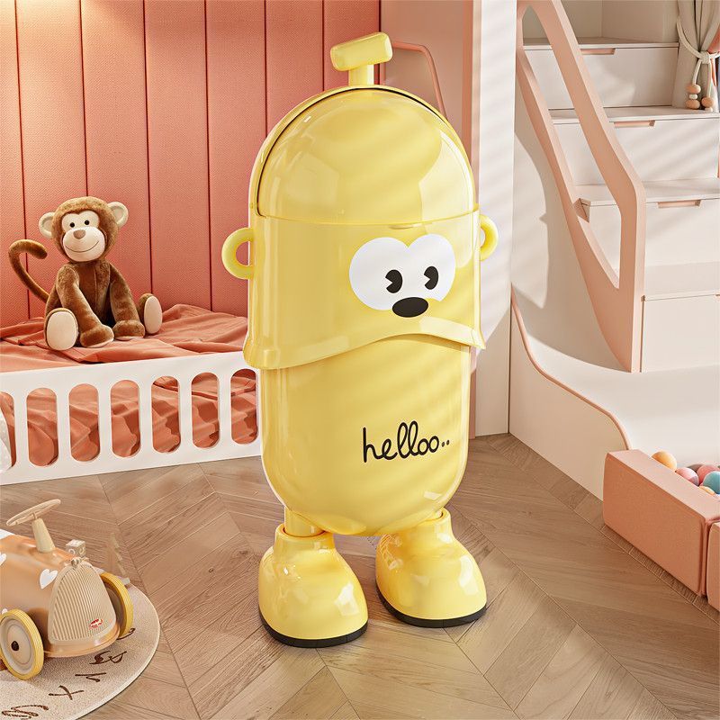 Basura de dibujos animados de gran capacidad lindo basura casera sala de estar cocina dormitorio sin doblarse creativo canasta de papel de alta calidad