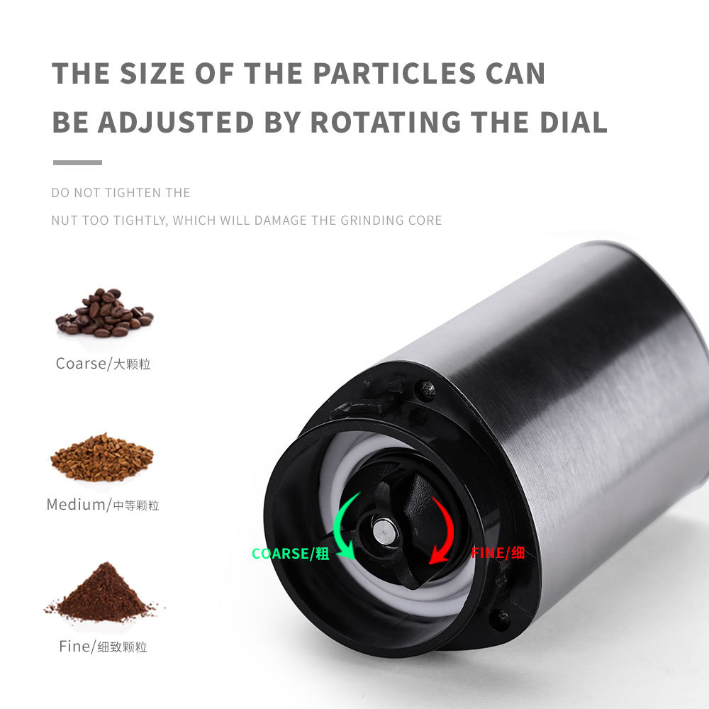 Triángulo mejorado mano amoladora hogar mano máquina de café fábrica al por mayor de acero inoxidable