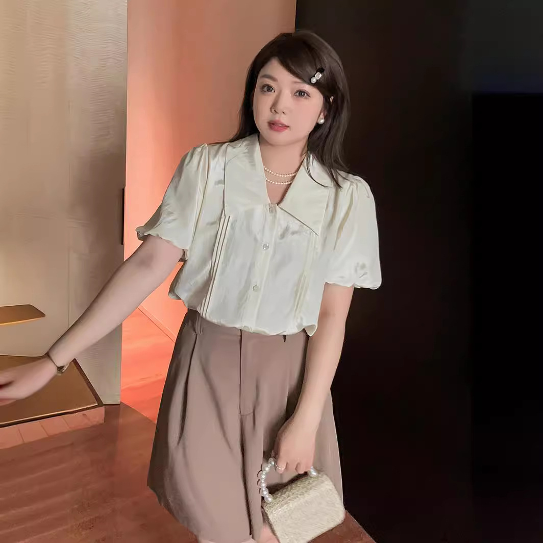  夏  XL-4XL 大きいサイズ シャツ/ブラウス