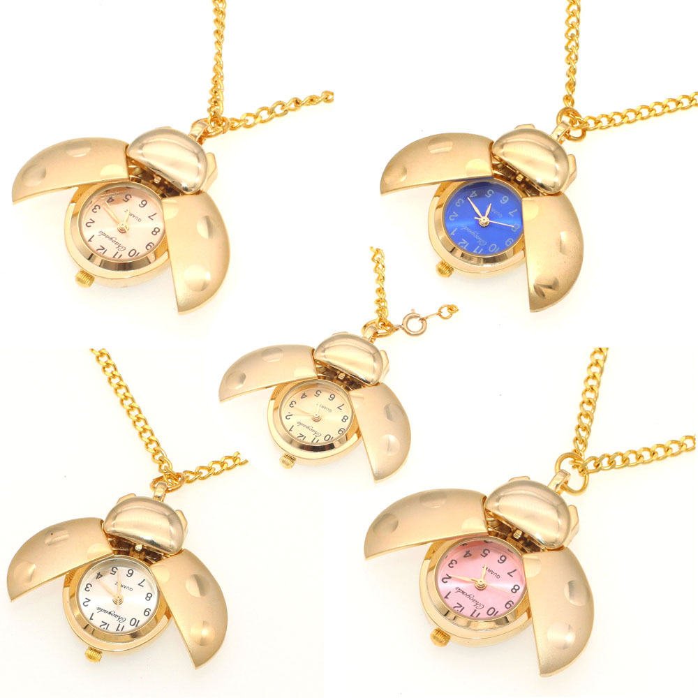 New Scarab Pocket Watch Golden Pocket Watch Ladybug Pocket Watch Necklace Pocket Watch Beetle Pocket Watch Cross-border E-Commerce