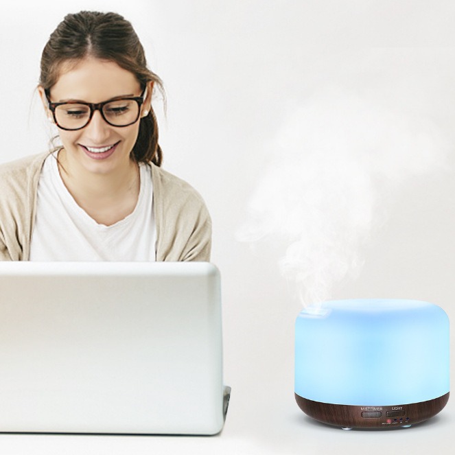 Humidificador Difusor de Aromaterapia Ultrasónico 300ml 5V USB con Luz LED Multicolor para Hogar y Oficina