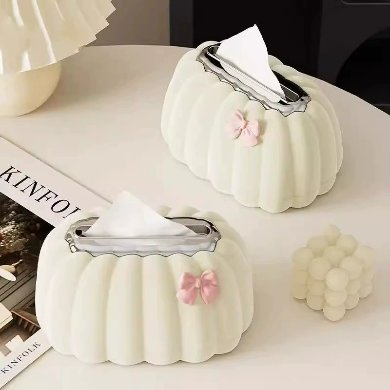 tissue storage box Pumpkin tissue box Home creative cardboard box Office living room simple pumpkin shape