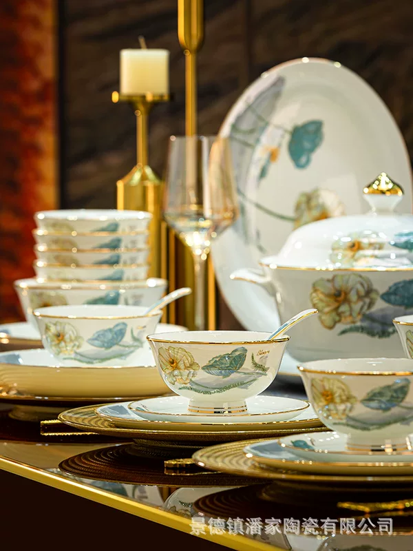 Tableware, set, 2023, Chinese style, light luxury style, high-quality style