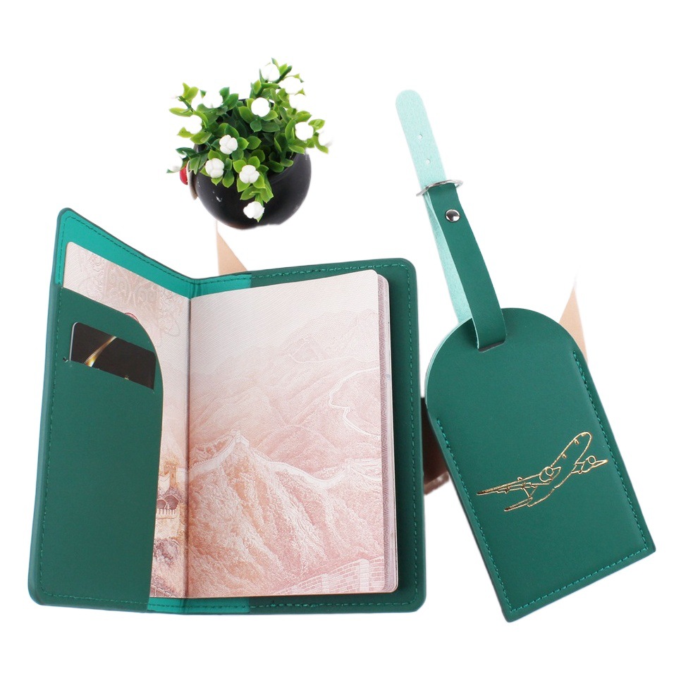 2022 transfronteriza nueva Etiqueta de equipaje bolsa de pasaporte PU de cuero sintético de cuero certificado bolsa traje pasaporte titular pasaporte cubierta en stock