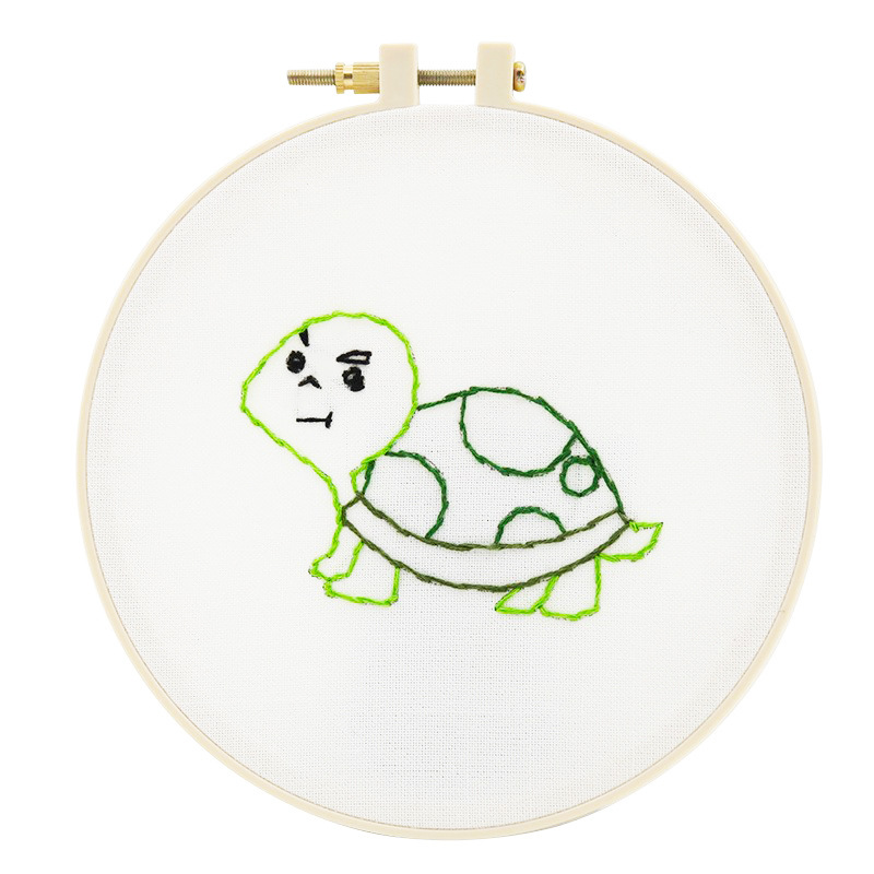 Lindo conejo bordado DIY colgando pintura de los niños Lu bordado puntada primaria práctica punto cruz dibujos animados pequeños adornos de animales