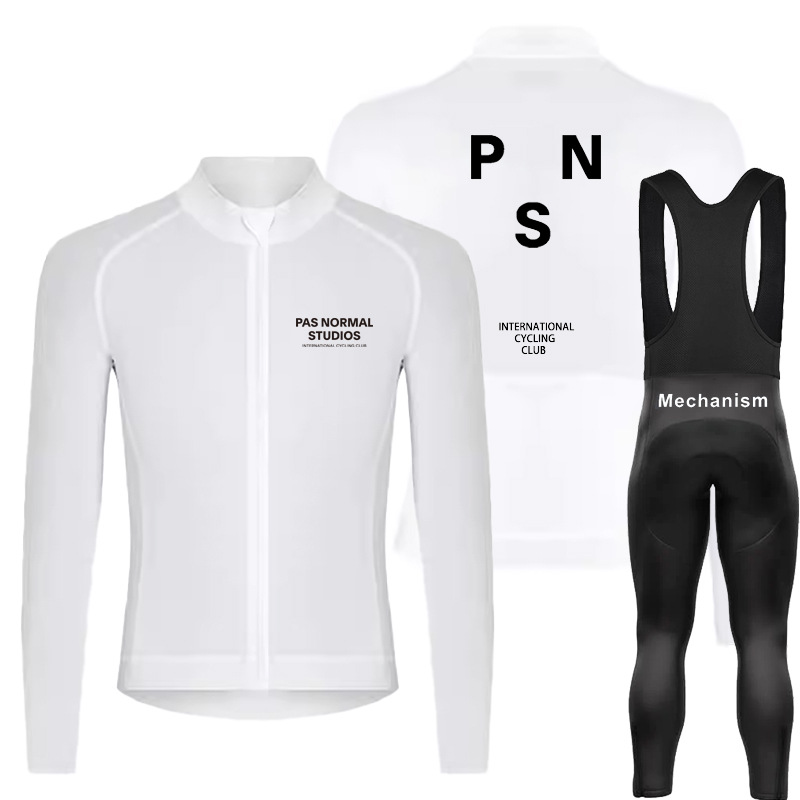Pas Cycling Suit Long-Sleeved Road Bike Cycling Jersey Top Quick-Drying Sweat-Wicking Breathable Mountain Bike