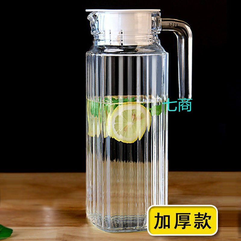 Gran capacidad gruesa de vidrio sin plomo hervidor de agua fría hervidor de bebida hervidor de agua fría hervidor de jugo de frutas botella de agua doméstica