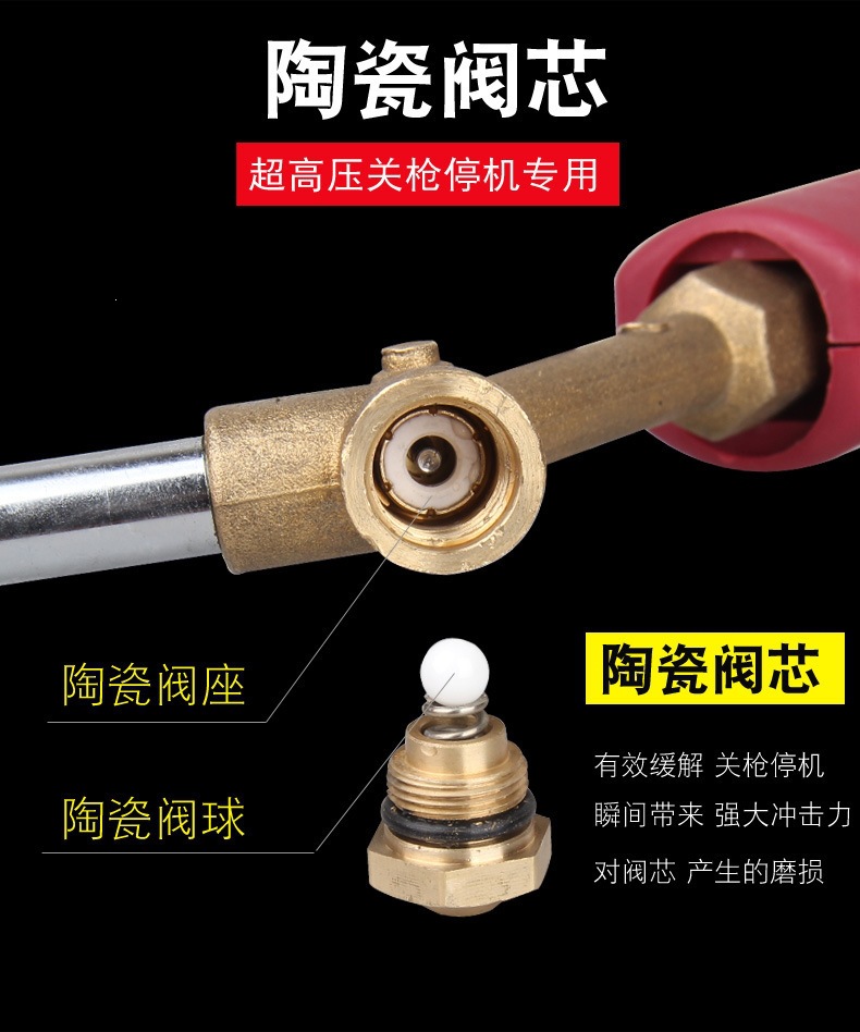 Ceramic valve pressure-resistant 250kg ultra-high pressure washer water gun, automatic shut-off when the gun is released, special water gun for car wash machines