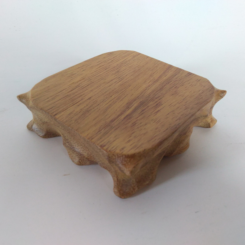 底座实木质茶杯垫花瓶多肉盆栽奇石头摆件木头正方形底座文玩特价