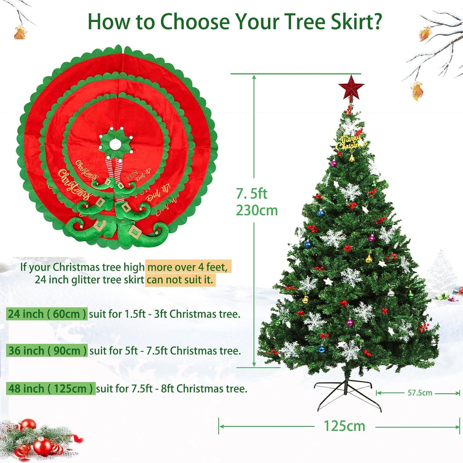 Transfronterizo nueva decoración de Navidad rojo elfo pierna árbol de Navidad falda delantal decoraciones