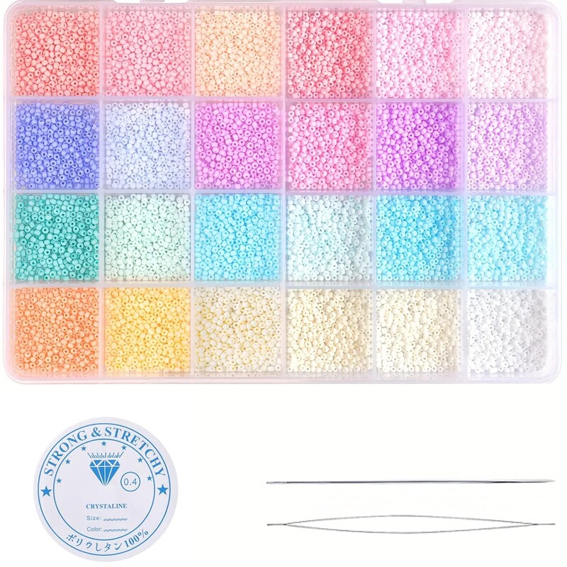 3mm 8400 Pieces 24-Color Glass Seed Beads Mixed Set for Friendship Handmade Bracelet Making 3mm 8400 Pieces 24-Color Glass Seed Beads Mixed Set for Friendship Handmade Bracelet Making