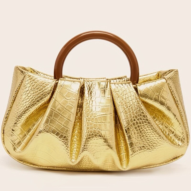 Amazon Foreign Trade Pleated Cloud 2026 New Evening Bag Resin Large Ring Handbag Fashionable and Elegant for Women