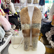 海宁进口高端花色狐狸毛冰岛毛领子皮衣羽绒服派克服棉衣毛领批发