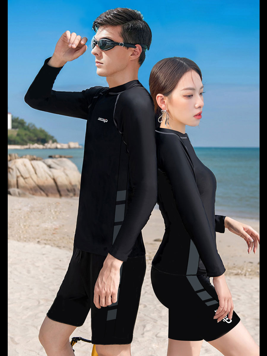 Huurun coreano traje de buceo de manga larga de las mujeres traje de baño deportivo conservador pareja surf traje de los hombres traje de medusas